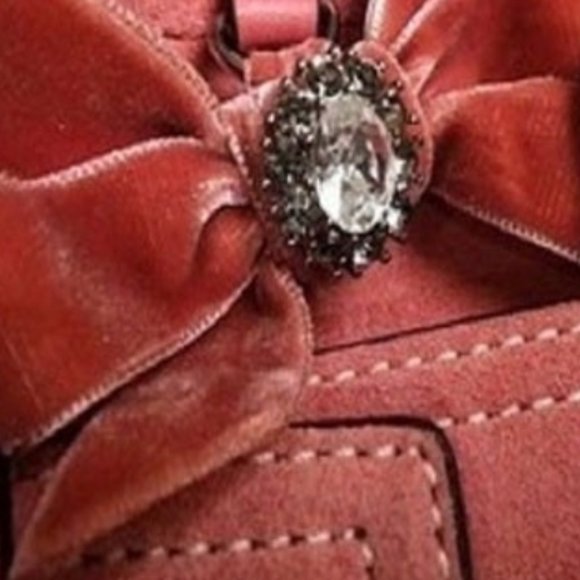 Vintage Coach Framed Kisslock BOLSA DE GAMUZA Satchel - Picture 2 of 5